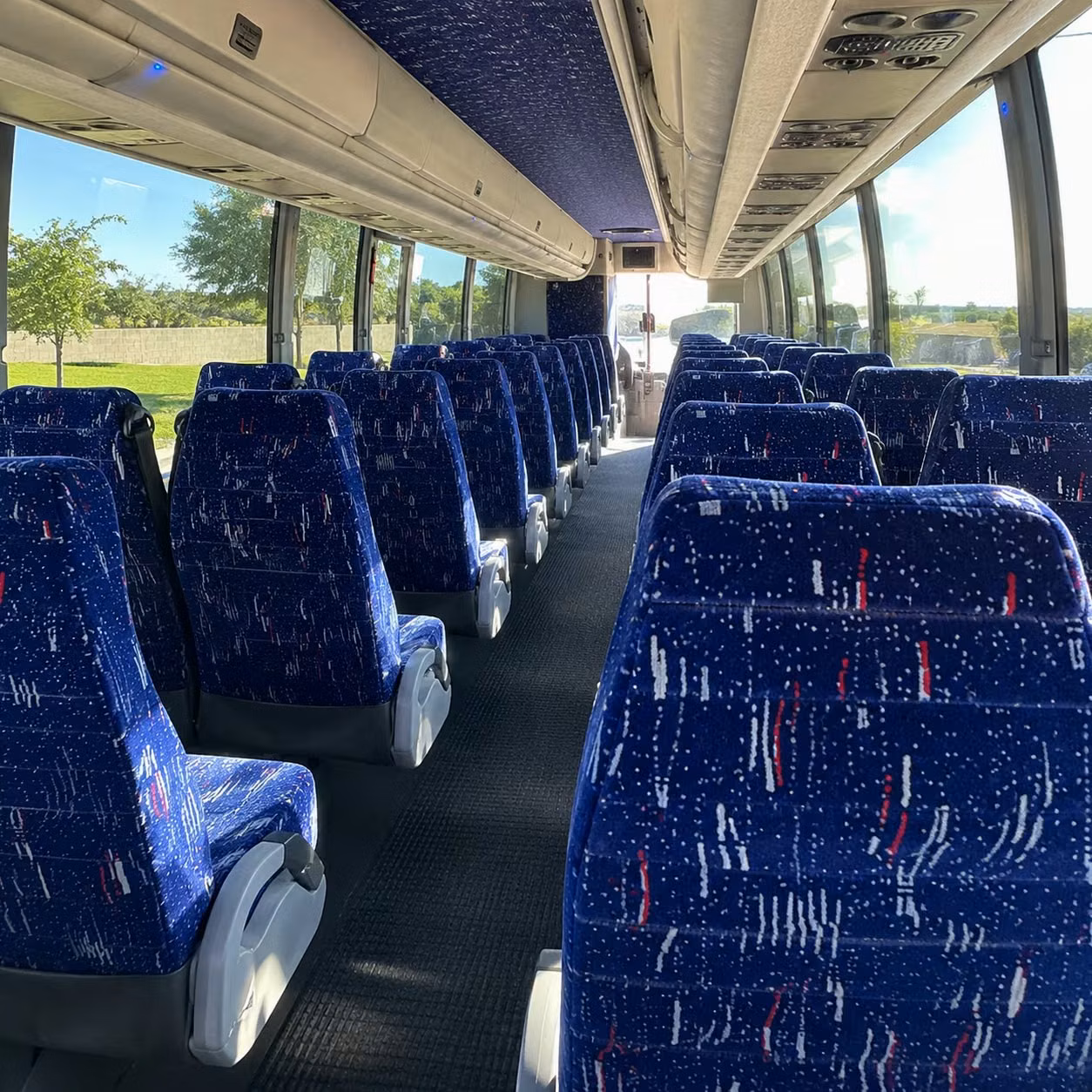 riverside charter bus rental interior